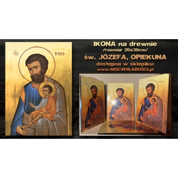 św. JÓZEF, OPIEKUN - obraz na drewnie /20x30 cm/